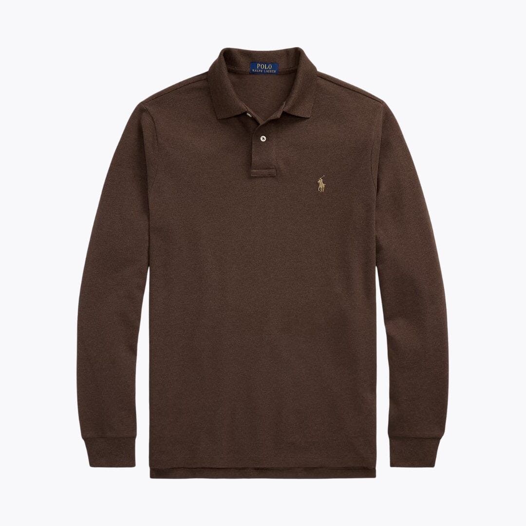 Mesh Long-Sleeve Polo Shirt